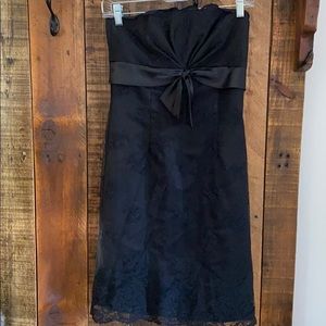 Lacy black strapless dress